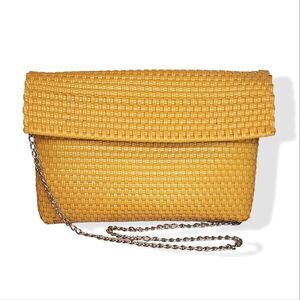 Woven mustard yellow purse